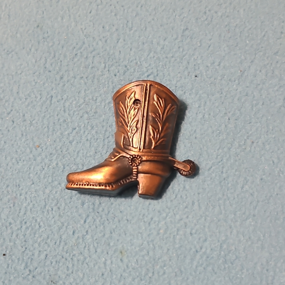 Vintage Pencil Sharpener, Decorative Copper Boot Paperweight
